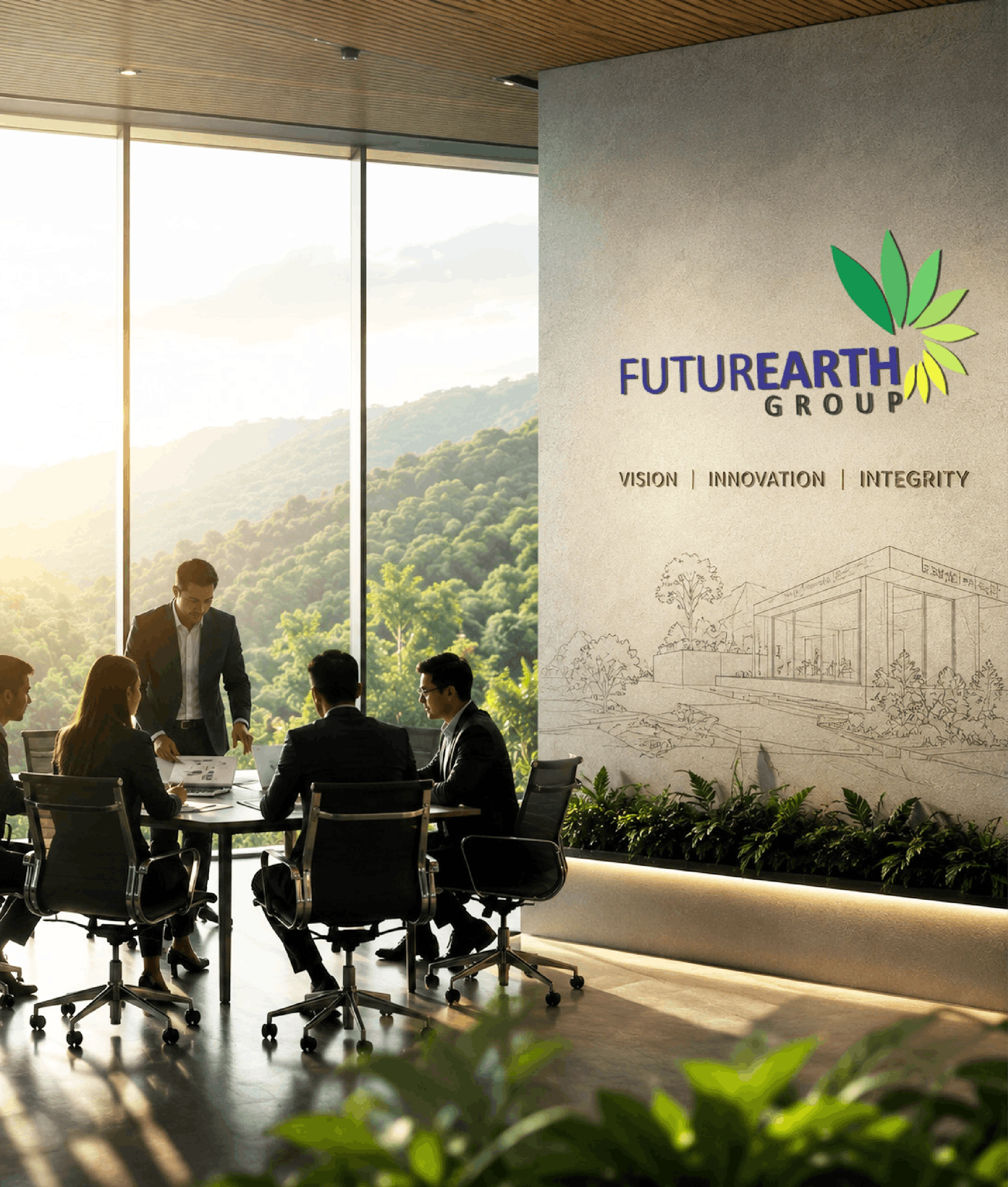 Futurearth Group team discussing a real estate project